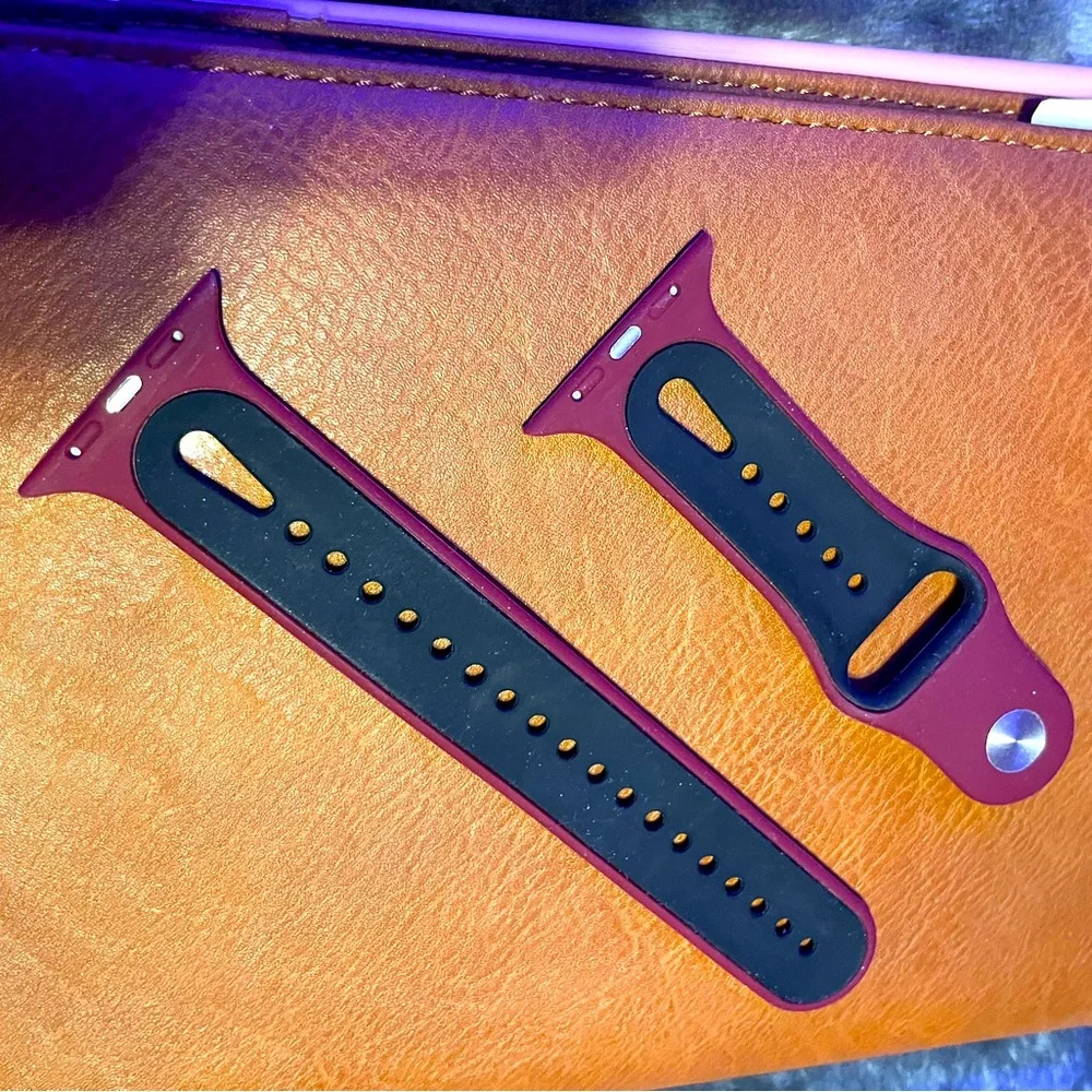 Sporty Apple iWatch Bands, two-toned 40mm-44mm.
